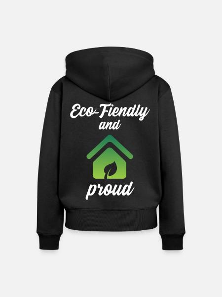 Eco-Friendly and Proud - Frauen Premium Bio Zip Hoodie - Schwarz