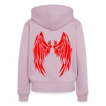 2reborn teufel Wings Angel Flügel Engelflügel 15 - Frauen Premium Bio Zip Hoodie - Altrosa - Hinten - Julia (174cm)