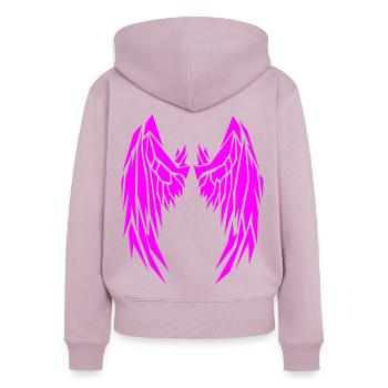 2reborn PINK Wings Angel Flügel Engelflügel 14 - Frauen Premium Bio Zip Hoodie - Altrosa - Hinten - Julia (174cm)