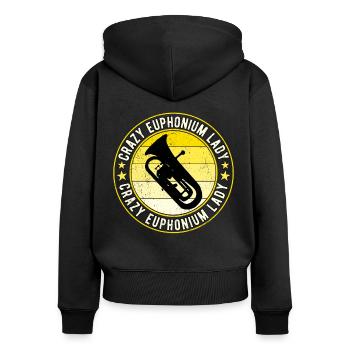 Euphonium Eufonium Euphoniste - Sweat à capuche zippé Premium bio Femme - noir - Dos - Julia (174cm)