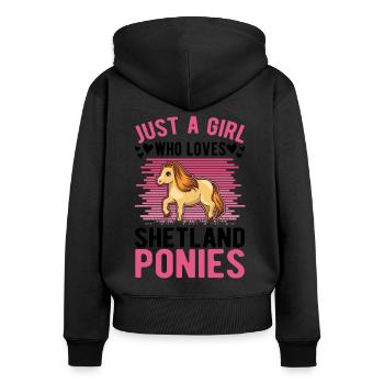 Shetland Pony Girl Shetland Pony Shetty - Sweat à capuche zippé Premium bio Femme - noir - Dos - Julia (174cm)
