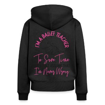 Ballet Danseuse Danse Ballerine - Sweat à capuche zippé Premium bio Femme - noir - Dos - Julia (174cm)