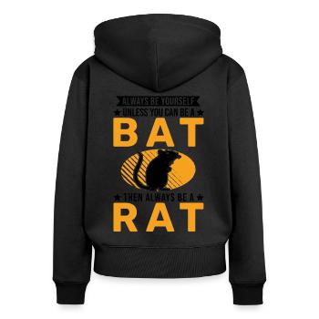 Rat Gift Domestic Rat Rat Owner - Women's Premium Organic Zip Hoodie - black - Back - Julia (174cm)