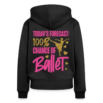 Ballet Danseuse Danse Ballerine - Sweat à capuche zippé Premium bio Femme - noir - Dos - Julia (174cm)