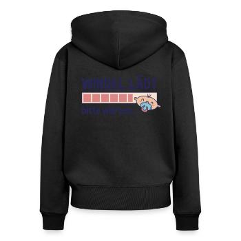Windel lädt bitte warten Baby Spruch Ladebalken - Frauen Premium Bio Zip Hoodie - Schwarz - Hinten - Julia (174cm)