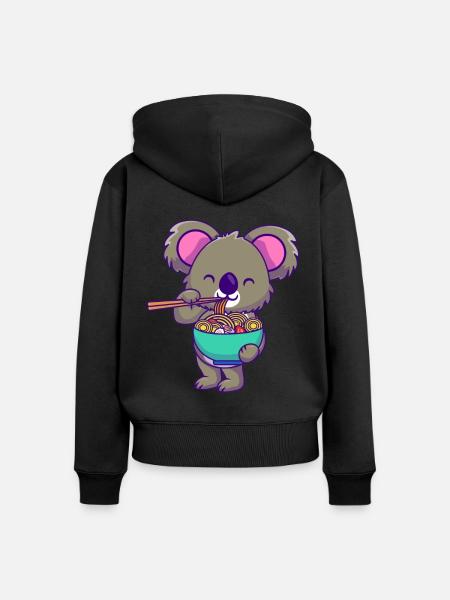 Koala-Liebhaber - Frauen Premium Bio Zip Hoodie - Schwarz