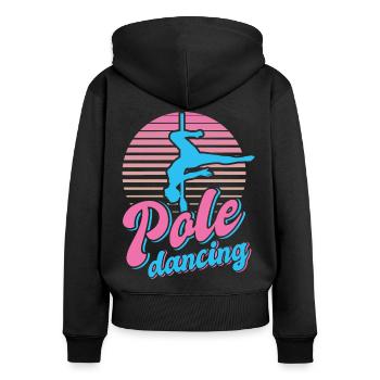 Pole Dance Dancer, Pole Dance, Pole Dancing - Sweat à capuche zippé Premium bio Femme - noir - Dos - Julia (174cm)
