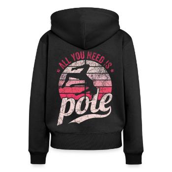 Pole Dance Dancer, Pole Dance, Pole Dancing - Women's Premium Organic Zip Hoodie - black - Back - Julia (174cm)