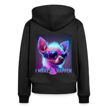 Hunde Spruch Chihuahua Design für Hundeliebhaber - Frauen Premium Bio Zip Hoodie - Schwarz - Hinten - Julia (174cm)
