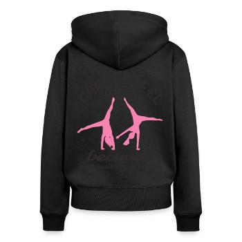 Roue de chariot acrobatique de gymnastique cool - Sweat à capuche zippé Premium bio Femme - noir - Dos - Julia (174cm)