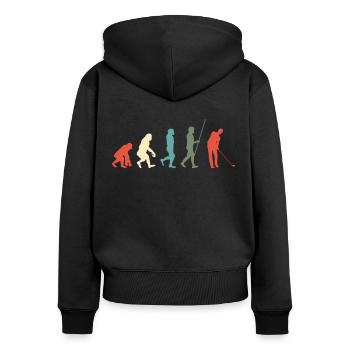 Golfeur - Sweat à capuche zippé Premium bio Femme - noir - Dos - Julia (174cm)