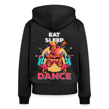 Hip Hop Breakdance Street Dance Tänzer Musik - Frauen Premium Bio Zip Hoodie - Schwarz - Hinten - Julia (174cm)
