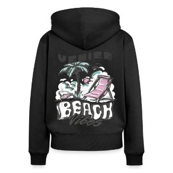 California Venice Beach Holiday Beach Holidays - Women's Premium Organic Zip Hoodie - black - Back - Julia (174cm)