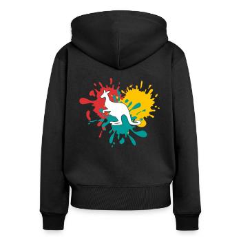 Kangourou - Sweat à capuche zippé Premium bio Femme - noir - Dos - Julia (174cm)