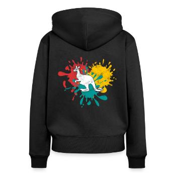 Kangourou - Sweat à capuche zippé Premium bio Femme - noir - Dos - Julia (174cm)