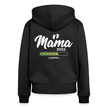 Mama Loading 2023 - Women's Premium Organic Zip Hoodie - black - Back - Julia (174cm)