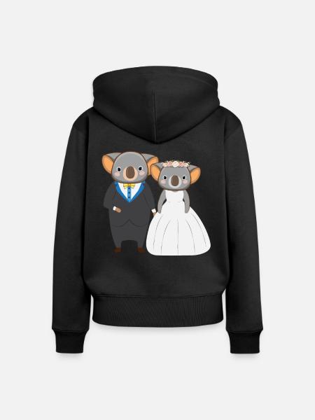 Verlobter Koala-Liebhaber Koala-Flüsterer Tier - Frauen Premium Bio Zip Hoodie - Schwarz