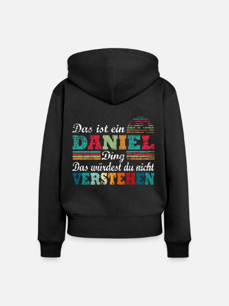 Name Daniel - Frauen Premium Bio Zip Hoodie - Schwarz