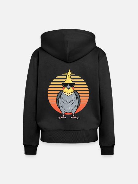 Nymphensittich - Frauen Premium Bio Zip Hoodie - Schwarz