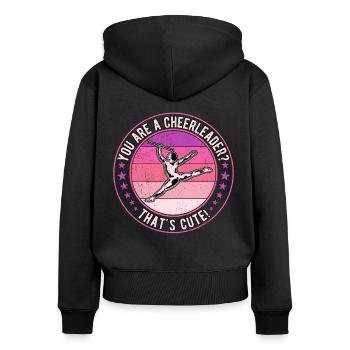 Bâton tournoyant tige tournante - Sweat à capuche zippé Premium bio Femme - noir - Dos - Julia (174cm)