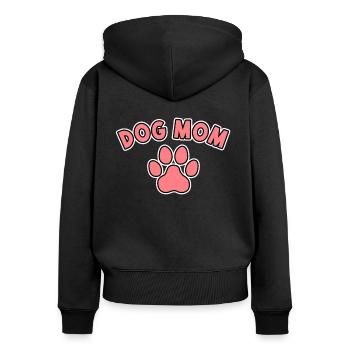 Hunde mama dog mom - Frauen Premium Bio Zip Hoodie - Schwarz - Hinten - Julia (174cm)