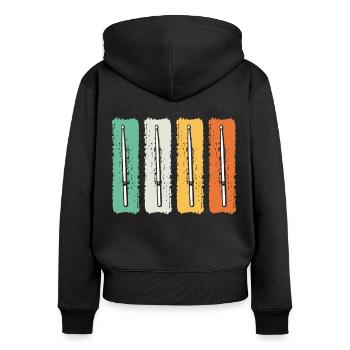 Retro Drumsticks Drummer Drum Player - Retro Drums - Frauen Premium Bio Zip Hoodie - Schwarz - Hinten - Julia (174cm)