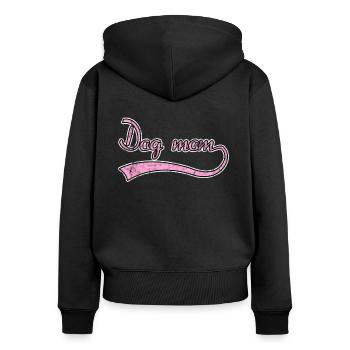 Hunde mama dog mom - Frauen Premium Bio Zip Hoodie - Schwarz - Hinten - Julia (174cm)