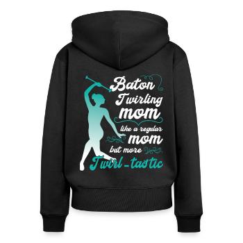 Gymnastik Tanz Baton Wirbeln Turnen - Frauen Premium Bio Zip Hoodie - Schwarz - Hinten - Julia (174cm)