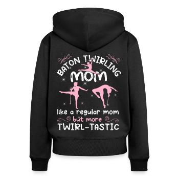 Gymnastik Tanz Baton Wirbeln Turnen - Frauen Premium Bio Zip Hoodie - Schwarz - Hinten - Julia (174cm)