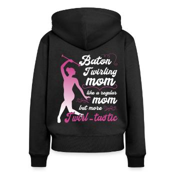 Gymnastik Tanz Baton Wirbeln Turnen - Frauen Premium Bio Zip Hoodie - Schwarz - Hinten - Julia (174cm)