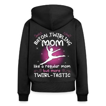 Gymnastik Tanz Baton Wirbeln Turnen - Frauen Premium Bio Zip Hoodie - Schwarz - Hinten - Julia (174cm)