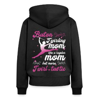 Gymnastik Tanz Baton Wirbeln Turnen - Frauen Premium Bio Zip Hoodie - Schwarz - Hinten - Julia (174cm)