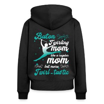 Gymnastik Tanz Baton Wirbeln Turnen - Frauen Premium Bio Zip Hoodie - Schwarz - Hinten - Julia (174cm)