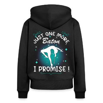 Gymnastik Tanz Baton Twirler Turn Design - Frauen Premium Bio Zip Hoodie - Schwarz - Hinten - Julia (174cm)