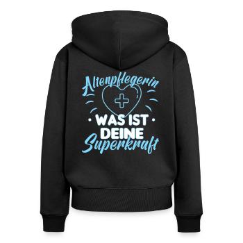 Altenpflegerin Pfleger Pflegerin Pflegefachkraft - Frauen Premium Bio Zip Hoodie - Schwarz - Hinten - Julia (174cm)