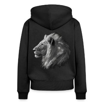 Lion Gift Animaux Animal Motif Zoo - Sweat à capuche zippé Premium bio Femme - noir - Dos - Julia (174cm)