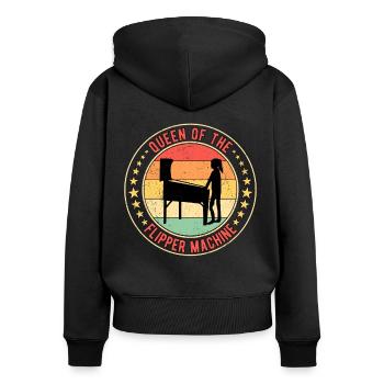 Pinball Pinball Player - Women's Premium Organic Zip Hoodie - black - Back - Julia (174cm)