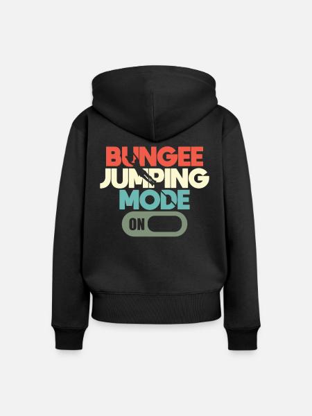 Bungee-jumping-modus Auf Bungee-jumper-adrenalin - Frauen Premium Bio Zip Hoodie - Schwarz