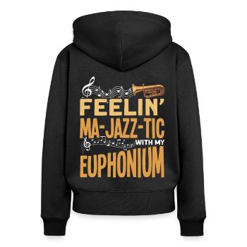 Euphonium Euphoniumspieler Blechbläser Euphonist - Frauen Premium Bio Zip Hoodie - Schwarz - Hinten - Julia (174cm)