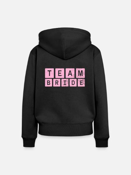 Team Braut bride crew - Frauen Premium Bio Zip Hoodie - Schwarz