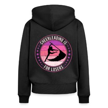 Color Guard Colorguard Flag - Frauen Premium Bio Zip Hoodie - Schwarz - Hinten - Julia (174cm)