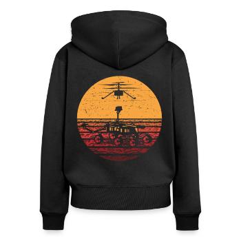 Erforschung Astronom Sterne Galaxie - Frauen Premium Bio Zip Hoodie - Schwarz - Hinten - Julia (174cm)