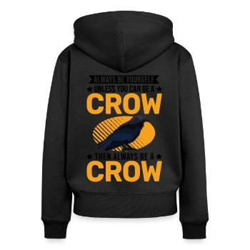 Crow Raven Crow Crow Husbandry Crow Breeder - Women's Premium Organic Zip Hoodie - black - Back - Julia (174cm)