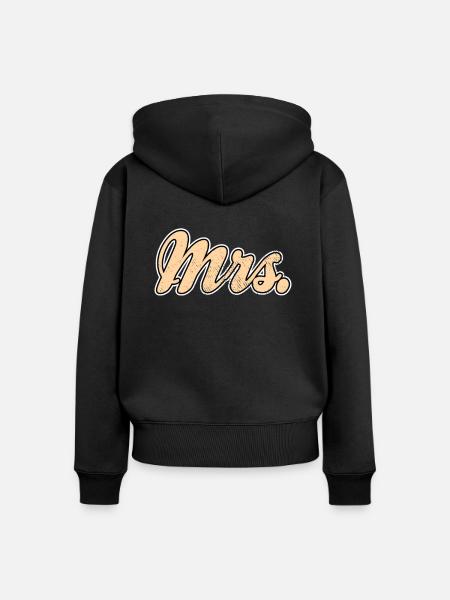 Mr Mrs Teamshirt - Frauen Premium Bio Zip Hoodie - Schwarz