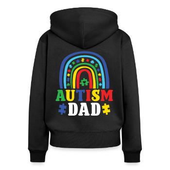 Autismus Autism Dad Toleranz Autism Awareness - Frauen Premium Bio Zip Hoodie - Schwarz - Hinten - Julia (174cm)