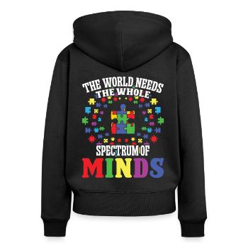 Autismus Whole Spectrum Of Minds Autism Awareness - Women's Premium Organic Zip Hoodie - black - Back - Julia (174cm)