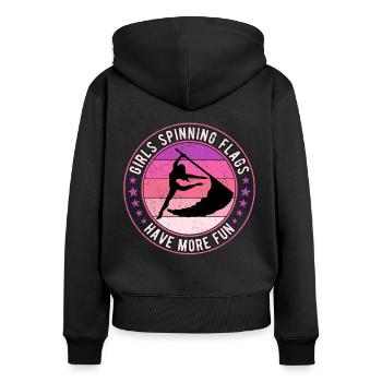 Color Guard Colorguard Farbwächter - Frauen Premium Bio Zip Hoodie - Schwarz - Hinten - Julia (174cm)