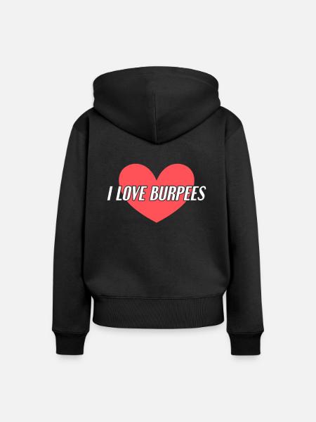 Ich liebe Burpees - Frauen Premium Bio Zip Hoodie - Schwarz