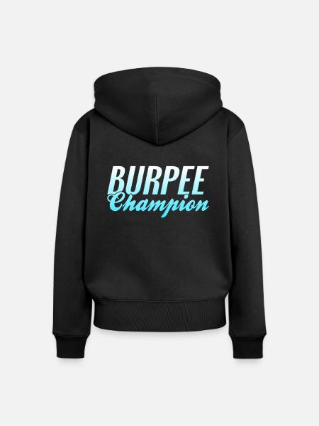 Burpee Champion - Frauen Premium Bio Zip Hoodie - Schwarz