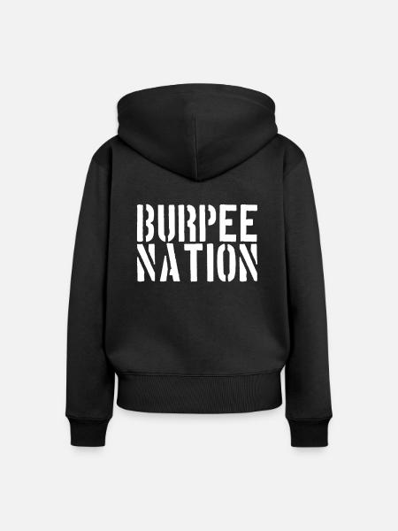 Burpees Nation - Frauen Premium Bio Zip Hoodie - Schwarz